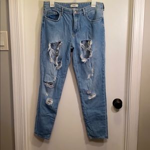 Ripped boyfriend jeans